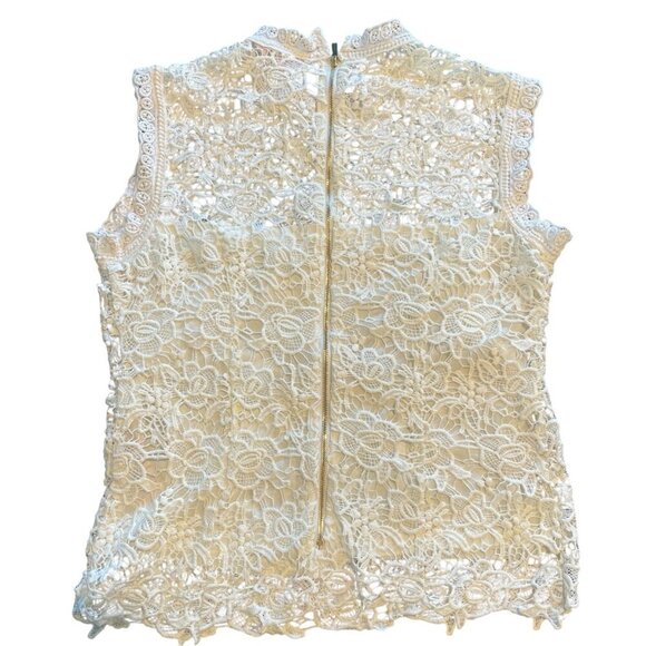 Nanette Lepore Sleeveless Lacy Blouse Top | Size Small - Picture 7 of 9